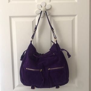 Sorial Purple Genuine Suede Hobo Bag